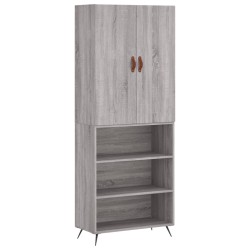 Highboard Grau Sonoma 69,5x34x180 cm Holzwerkstoff