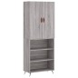 Highboard Grau Sonoma 69,5x34x180 cm Holzwerkstoff Highboard Grau Sonoma 69,5x34x180 cm Holzwerkstoff