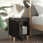 vidaXL Nachttische Massivholzbeine 2 Stk. Hochglanz-Schwarz 40x30x50cm vidaXL Nachttische Massivholzbeine 2 Stk. Hochglanz-Schwarz 40x30x50cm