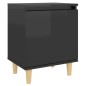 vidaXL Nachttische Massivholzbeine 2 Stk. Hochglanz-Schwarz 40x30x50cm vidaXL Nachttische Massivholzbeine 2 Stk. Hochglanz-Schwarz 40x30x50cm