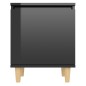 vidaXL Nachttische Massivholzbeine 2 Stk. Hochglanz-Schwarz 40x30x50cm vidaXL Nachttische Massivholzbeine 2 Stk. Hochglanz-Schwarz 40x30x50cm