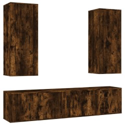 vidaXL 5-tlg. TV-Schrank-Set Räuchereiche Holzwerkstoff