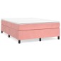 vidaXL Boxspringbett mit Matratze Rosa 140x190 cm Samt vidaXL Boxspringbett mit Matratze Rosa 140x190 cm Samt