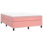 vidaXL Boxspringbett mit Matratze Rosa 140x190 cm Samt vidaXL Boxspringbett mit Matratze Rosa 140x190 cm Samt