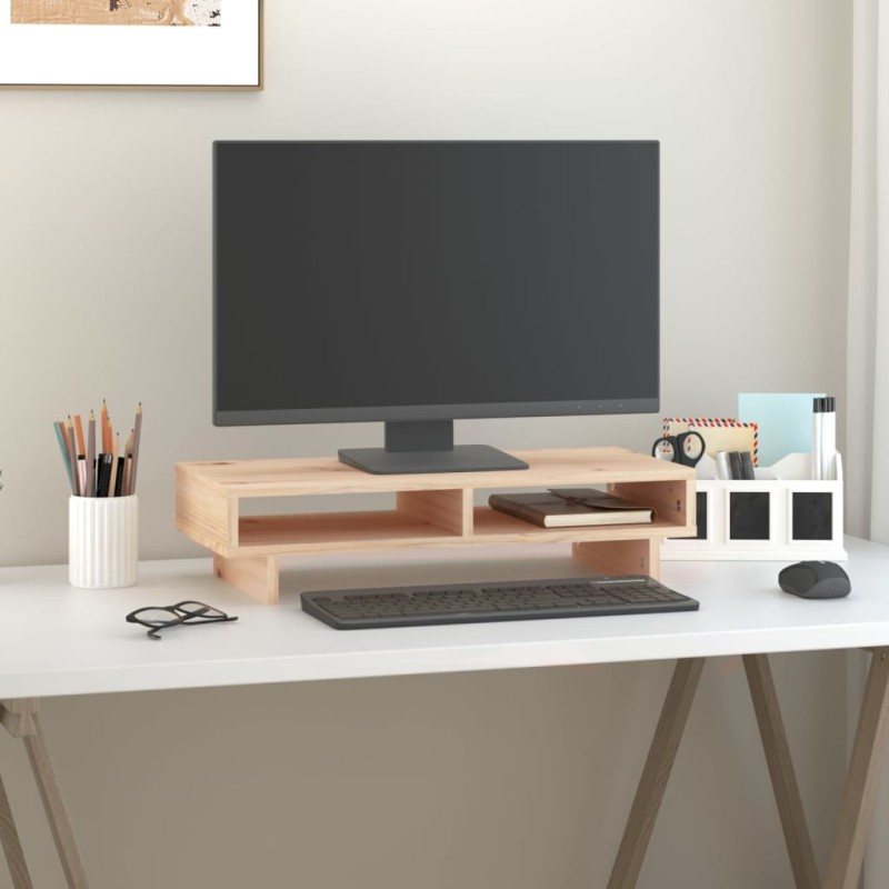 vidaXL Monitorständer 60x27x14 cm Massivholz Kiefer vidaXL Monitorständer 60x27x14 cm Massivholz Kiefer