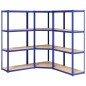 vidaXL Regale mit 4 Böden 3 Stk. Blau Stahl & Holzwerkstoff vidaXL Regale mit 4 Böden 3 Stk. Blau Stahl & Holzwerkstoff