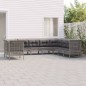 vidaXL 9-tlg. Garten-Lounge-Set mit Kissen Grau Poly Rattan vidaXL 9-tlg. Garten-Lounge-Set mit Kissen Grau Poly Rattan