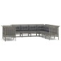 vidaXL 9-tlg. Garten-Lounge-Set mit Kissen Grau Poly Rattan vidaXL 9-tlg. Garten-Lounge-Set mit Kissen Grau Poly Rattan