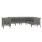 vidaXL 9-tlg. Garten-Lounge-Set mit Kissen Grau Poly Rattan vidaXL 9-tlg. Garten-Lounge-Set mit Kissen Grau Poly Rattan