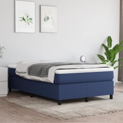 vidaXL Boxspringbett mit Matratze Blau 120x200 cm Stoff