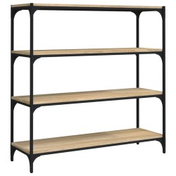 vidaXL Bücherregal Sonoma-Eiche 100x33x100 cm Holzwerkstoff und Stahl