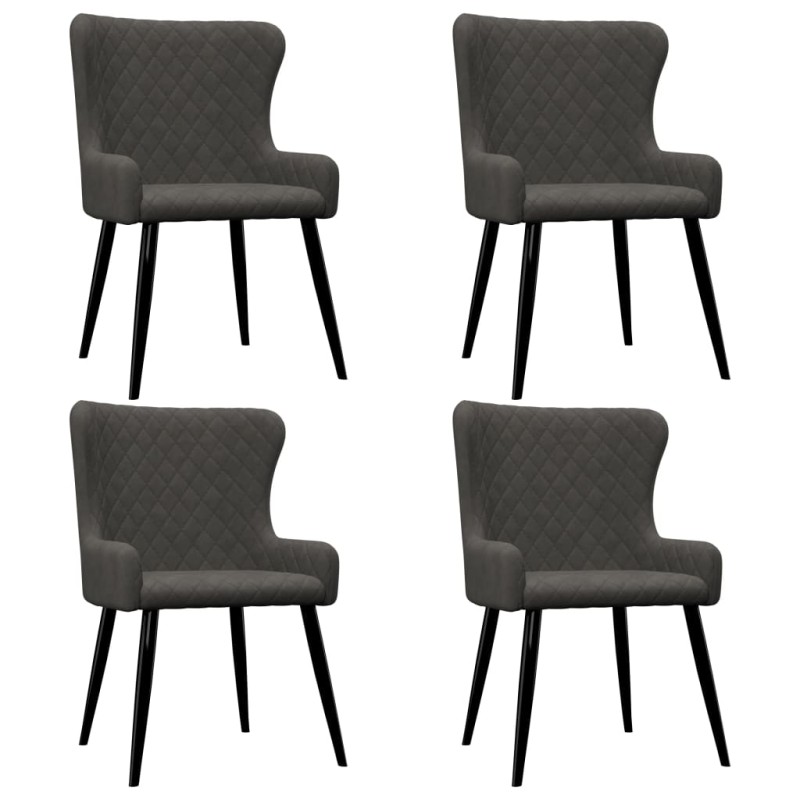 Esszimmerstühle 4 Stk. Grau Samt Esszimmerstühle 4 Stk. Grau Samt