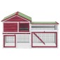 vidaXL Kaninchenstall Rot 185,5x60,5x109,5 cm Massivholz Kiefer vidaXL Kaninchenstall Rot 185,5x60,5x109,5 cm Massivholz Kiefer