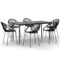 vidaXL 7-tlg. Garten-Essgruppe Schwarz PVC-Rattan vidaXL 7-tlg. Garten-Essgruppe Schwarz PVC-Rattan