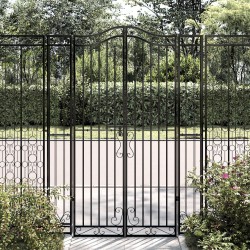 vidaXL Gartentor Schwarz 121x8x180 cm Schmiedeeisen 