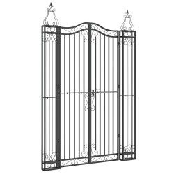 vidaXL Gartentor Schwarz 121x8x180 cm Schmiedeeisen 