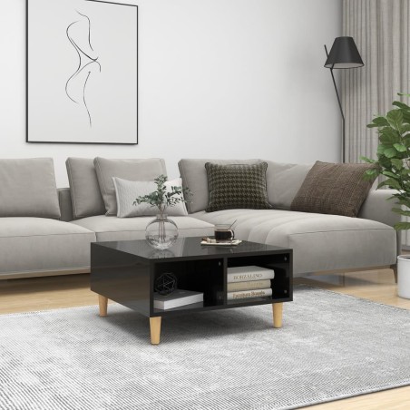 vidaXL Couchtisch Hochglanz-Schwarz 60x60x30 cm Holzwerkstoff