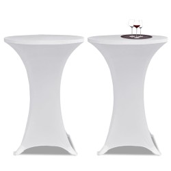 vidaXL Stehtischhussen 4 Stk. Ø 60 cm Weiß Stretch 