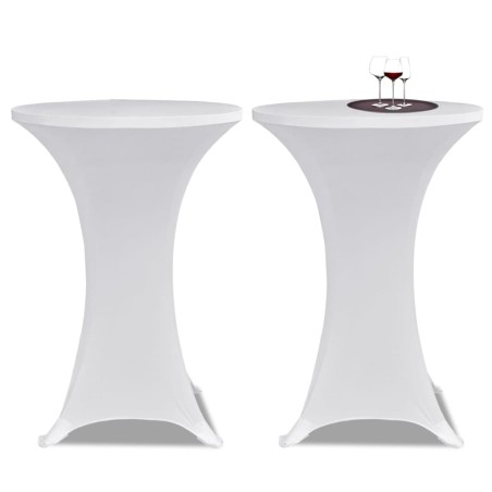 vidaXL Stehtischhussen 4 Stk. Ø 60 cm Weiß Stretch 