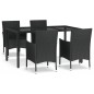 vidaXL 5-tlg. Garten-Essgruppe mit Kissen Schwarz Poly Rattan vidaXL 5-tlg. Garten-Essgruppe mit Kissen Schwarz Poly Rattan