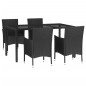 vidaXL 5-tlg. Garten-Essgruppe mit Kissen Schwarz Poly Rattan vidaXL 5-tlg. Garten-Essgruppe mit Kissen Schwarz Poly Rattan
