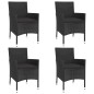 vidaXL 5-tlg. Garten-Essgruppe mit Kissen Schwarz Poly Rattan vidaXL 5-tlg. Garten-Essgruppe mit Kissen Schwarz Poly Rattan