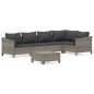 vidaXL 6-tlg. Garten-Lounge-Set mit Kissen Grau Poly Rattan vidaXL 6-tlg. Garten-Lounge-Set mit Kissen Grau Poly Rattan