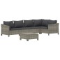 vidaXL 6-tlg. Garten-Lounge-Set mit Kissen Grau Poly Rattan vidaXL 6-tlg. Garten-Lounge-Set mit Kissen Grau Poly Rattan