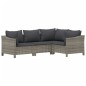 vidaXL 6-tlg. Garten-Lounge-Set mit Kissen Grau Poly Rattan vidaXL 6-tlg. Garten-Lounge-Set mit Kissen Grau Poly Rattan