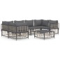 vidaXL 7-tlg. Garten-Lounge-Set mit Kissen Anthrazit Poly Rattan vidaXL 7-tlg. Garten-Lounge-Set mit Kissen Anthrazit Poly Rattan