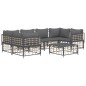 vidaXL 7-tlg. Garten-Lounge-Set mit Kissen Anthrazit Poly Rattan vidaXL 7-tlg. Garten-Lounge-Set mit Kissen Anthrazit Poly Rattan