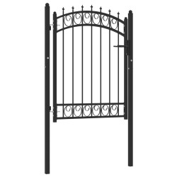 vidaXL Zauntor mit Spitzen Stahl 100x125 cm Schwarz