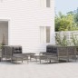 vidaXL 10-tlg. Garten-Lounge-Set mit Kissen Grau Poly Rattan vidaXL 10-tlg. Garten-Lounge-Set mit Kissen Grau Poly Rattan