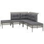 vidaXL 10-tlg. Garten-Lounge-Set mit Kissen Grau Poly Rattan vidaXL 10-tlg. Garten-Lounge-Set mit Kissen Grau Poly Rattan