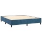 vidaXL Boxspringbett mit Matratze Dunkelblau 180x200 cm Samt vidaXL Boxspringbett mit Matratze Dunkelblau 180x200 cm Samt