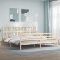vidaXL Massivholzbett mit Kopfteil 200x200 cm vidaXL Massivholzbett mit Kopfteil 200x200 cm