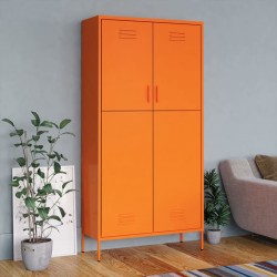 vidaXL Kleiderschrank Orange 90x50x180 cm Stahl   