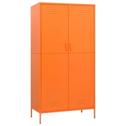 vidaXL Kleiderschrank Orange 90x50x180 cm Stahl   