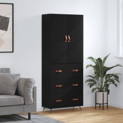 vidaXL Highboard Schwarz 69,5x34x180 cm Holzwerkstoff