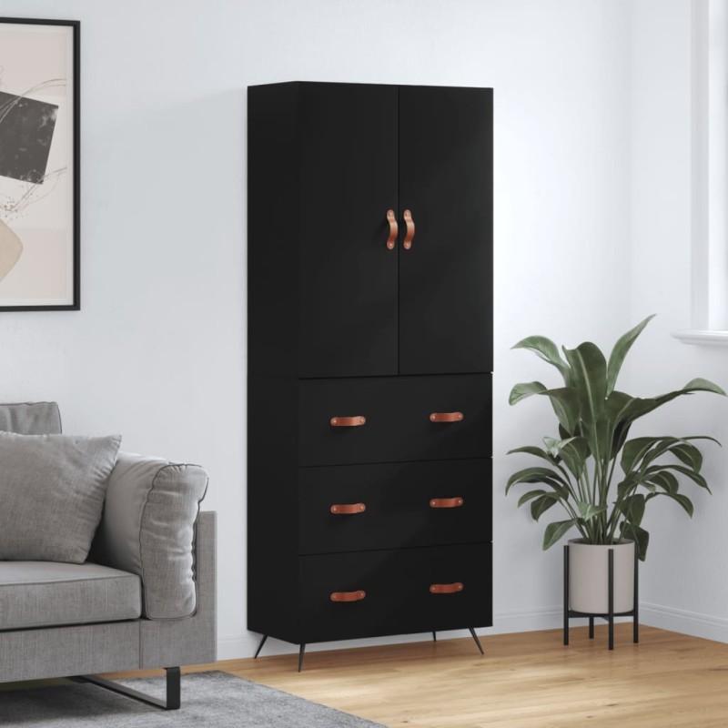 vidaXL Highboard Schwarz 69,5x34x180 cm Holzwerkstoff vidaXL Highboard Schwarz 69,5x34x180 cm Holzwerkstoff
