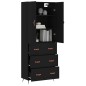 vidaXL Highboard Schwarz 69,5x34x180 cm Holzwerkstoff vidaXL Highboard Schwarz 69,5x34x180 cm Holzwerkstoff