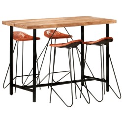 5-tlg. Bar-Set Palisander Massivholz und Echtleder