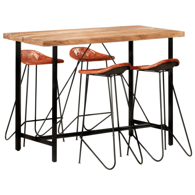 5-tlg. Bar-Set Palisander Massivholz und Echtleder 5-tlg. Bar-Set Palisander Massivholz und Echtleder