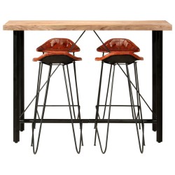 5-tlg. Bar-Set Palisander Massivholz und Echtleder