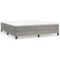 vidaXL Boxspringbett mit Matratze Hellgrau 160x200 cm Samt vidaXL Boxspringbett mit Matratze Hellgrau 160x200 cm Samt