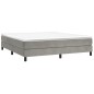 vidaXL Boxspringbett mit Matratze Hellgrau 160x200 cm Samt vidaXL Boxspringbett mit Matratze Hellgrau 160x200 cm Samt