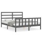 vidaXL Massivholzbett mit Kopfteil Grau 160x200 cm vidaXL Massivholzbett mit Kopfteil Grau 160x200 cm