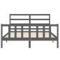 vidaXL Massivholzbett mit Kopfteil Grau 160x200 cm vidaXL Massivholzbett mit Kopfteil Grau 160x200 cm
