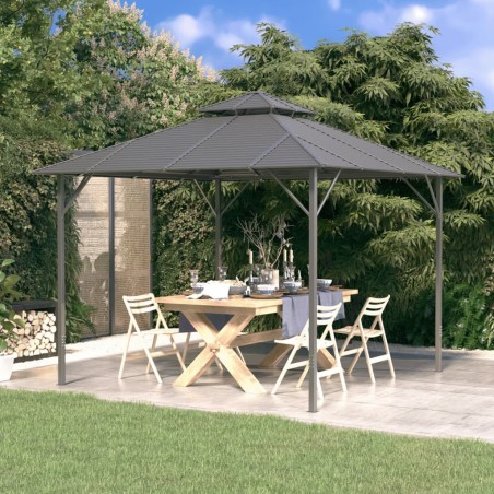 vidaXL Pavillon mit Doppeldach 3x3 m Anthrazit