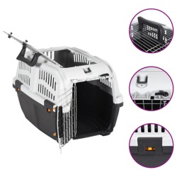 vidaXL Transportbox für Haustiere Metalltür 48x31,5x31 cm Polypropylen